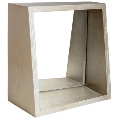 Hivvago 14" Champagne Wood Box Framed Accent Mirror
