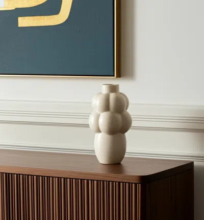 Hivvago 14" Cream Ceramic Table Vase In Neutral