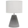 Hivvago 14" Gray Concrete Novelty Table Lamp With Gray Drum Shade In White