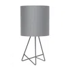 Hivvago 14" Gray Metal Tripod Table Lamp Led With Gray Drum Shade In Gray
