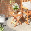 Hivvago 14 Inch Compact Folding Side Table With Slatted Tabletop