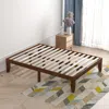 Hivvago 14 Inch Full Size Wood Platform Bed Frame With Wood Slat Support-coffee