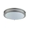 Hivvago 14 Inch Modern Ceiling Lamp With Frosted Acrylic Plate, Steel Trim, White In Metallic