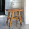 Hivvago 14" Natural Teak Curvilinear Shower Bench In Brown