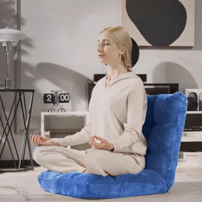 Hivvago 14-position Adjustable Cushioned Floor Chair-blue In Black
