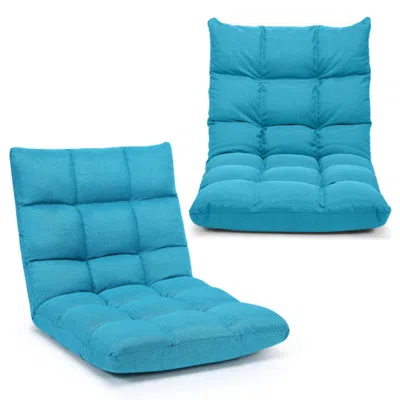 Hivvago 14-position Adjustable Folding Lazy Gaming Sofa-light Blue