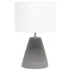 Hivvago 14" White Concrete Novelty Table Lamp With White Drum Shade In Gray