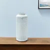 Hivvago 14" White Distressed Lattice Iron Floor Lantern Candle Holder In Gray