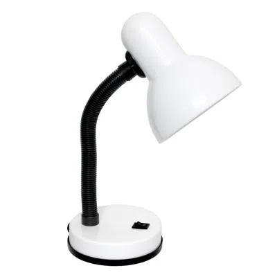 Hivvago 14" White Metal Swing Arm Table Lamp