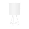 Hivvago 14" White Metal Tripod Table Lamp Led With White Drum Shade In White