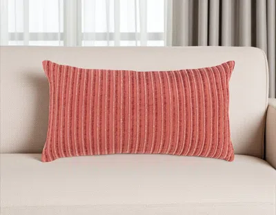 Hivvago 14" X 14" Terra Cotta Cotton Blend Pillow In Pink