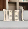 Hivvago 14" X 20" Beige And Black Southwestern Cotton Throw Pillow With Fringe In Neutral