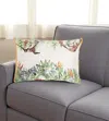 Hivvago 14" X 20" Green And White Cotton Throw Pillow In Multi