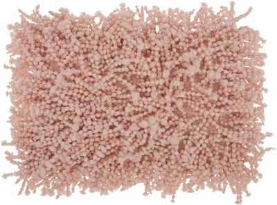 Hivvago 14" X 20" Pale Pink Shaggy Beads Lumbar Throw Pillow