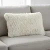 Hivvago 14" X 24" Long Ivory Shag Throw Pillow In Neutral