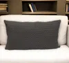 Hivvago 14" X 26" Dark Gray Cotton Lumbar Throw Pillow With Texture In Gray