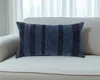Hivvago 14" X 26" Navy Blue Lumbar Striped Cotton Throw Pillow In Blue