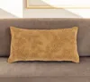 Hivvago 14" X 26" Pumpkin Cotton Lumbar Throw Pillow With Texture In Brown