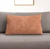 Hivvago 14" X 26" Terra Cotta Cotton Lumbar Throw Pillow With Texture In Brown