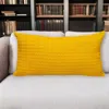 Hivvago 14" X 26" Yellow Cotton Lumbar Throw Pillow With Texture In Yellow