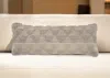 Hivvago 14" X 36" Natural And Gray Geometric Cotton Lumbar Throw Pillow In Brown