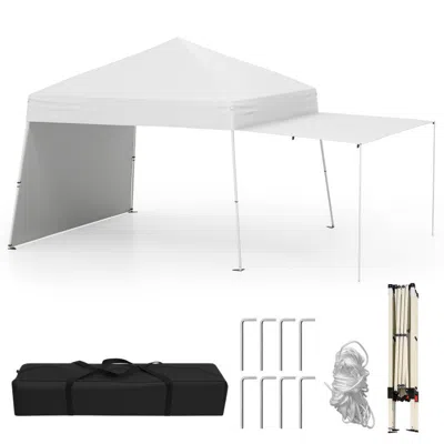 Hivvago 14 X 9.2 Feet Pop Up Canopy Tent With 2 Convertible Sidewalls To Awning And Stakes