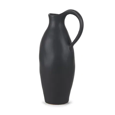 Hivvago 15" Black Bud Ceramic Jug Vase