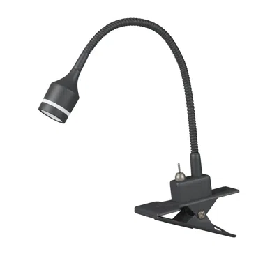 Hivvago 15" Black Metal Adjustable Clip On Led Table Lamp In Gray