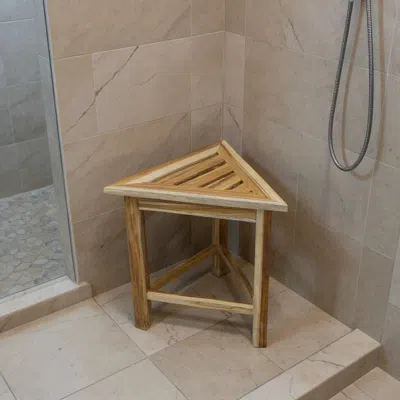 Hivvago 15" Brown Teak Corner Shower Bench