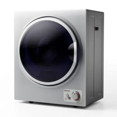 Hivvago 1.5 Cu .ft Clothes Dryer With With Stainless Steel Wall Mount-white In Gray