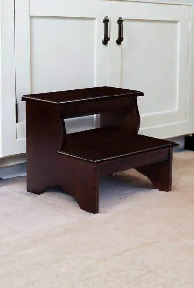 Hivvago 15" Dark Brown Solid Wood And Solid And Manufactured Wood Backless Bar Chair