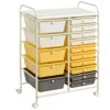 Hivvago 15-drawer Storage Rolling Organizer Cart-yellow