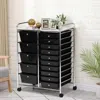 Hivvago 15-drawer Utility Rolling Organizer Cart Multi-use Storage-black