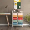 Hivvago 15-drawer Utility Rolling Organizer Cart Multi-use Storage-deep Multicolor