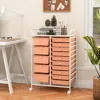 Hivvago 15-drawer Utility Rolling Organizer Cart Multi-use Storage-peach
