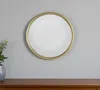 Hivvago 15" Gold Round Iron Textured Framed Accent Mirror In Gold