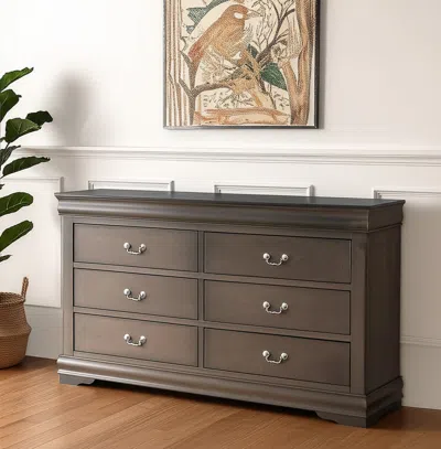 Hivvago 15" Gray Solid Wood Double Dresser In Blue