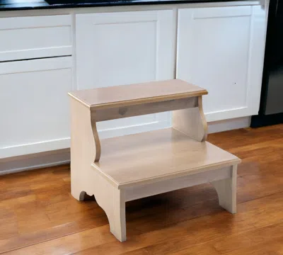 Hivvago 15" Natural Solid Wood And Solid And Manufactured Wood Backless Bar Chair In Neutral
