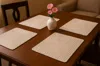 Hivvago 15" Set Of Four Ivory And Natural Jute Square Placemats In Neutral