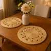 Hivvago 15" Set Of Two Natural Braided Jute Round Placemats In Brown