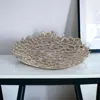 Hivvago 15" Silver Aluminum Coral Decorative Bowl In Gold