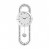 Hivvago 15" Silver Faux Crystal And Mirrored Glass Silent Analog Oval Wall Clock In Silver