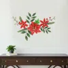 Hivvago 15" X 22" Red Christmas Poinsettia Metal Hanging Dimensional Sculpture In Multi