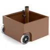 Hivvago 150 Pounds Patio Umbrella Base Stand Wheels Planter Outdoor In Brown