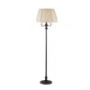 Hivvago 150 Watt 6 Way Metal Floor Lamp With Fabric Tapered Shade, Bronze In White