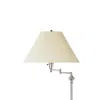 Hivvago 150 Watt Metal Floor Lamp With Swing Arm And Fabric Conical Shade, Silver