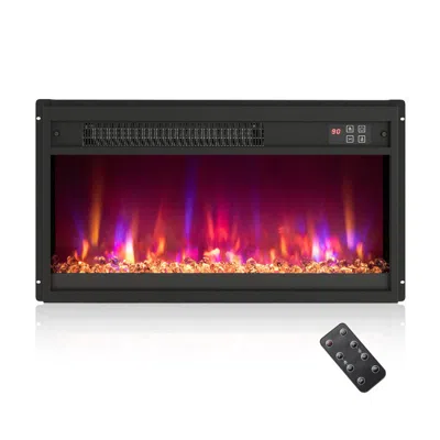 Hivvago 1500w Electric Fireplace Insert 23 Inch With Remote Control In Black