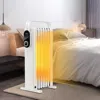 Hivvago 1500w Electric Space Heater Oil Filled Radiator Heater With Foldable Rack-black