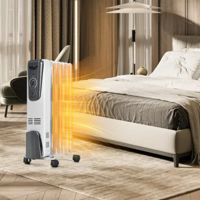 Hivvago 1500w Electric Space Heater With Adjustable Thermostat In White