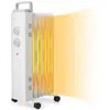Hivvago 1500w Oil Filled Space Heater With Universal Wheels And 3-level Heat-white